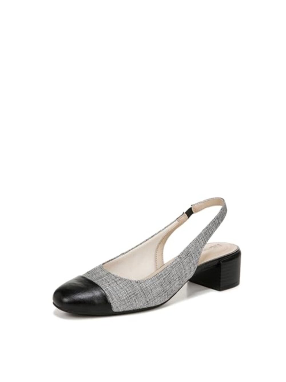 LifeStride Womens Becoming Pump Faux Leather Slingback Block Heel
